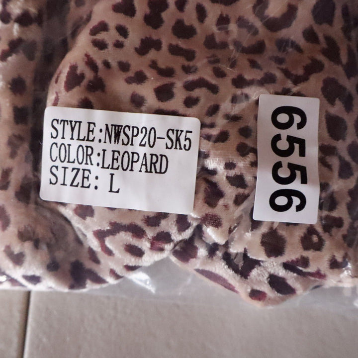 Naked Wardrobe Leopard Print Ruched Mini Skirt with Draped Sash L