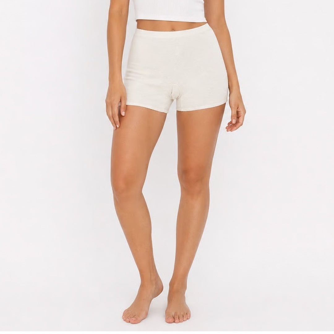 Vintage Style Cream Floral Damask High Waist Shapewear Shorts XL Tummy Control