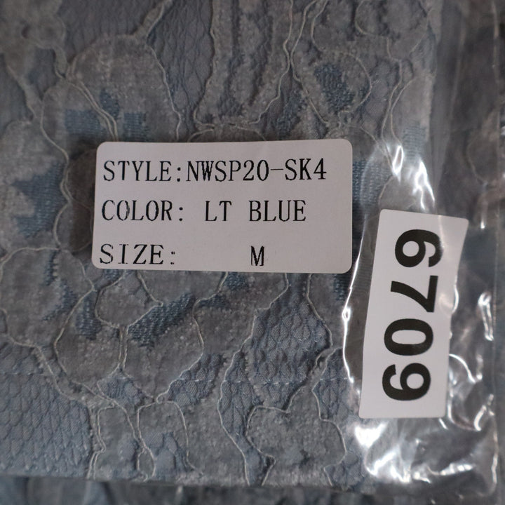 Naked Wardrobe Light Blue Floral Lace Mini Skirt Womens Size M NEW