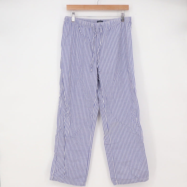 GapBody Pajama Pants Womens M Blue White Striped Cotton Drawstring Excellent