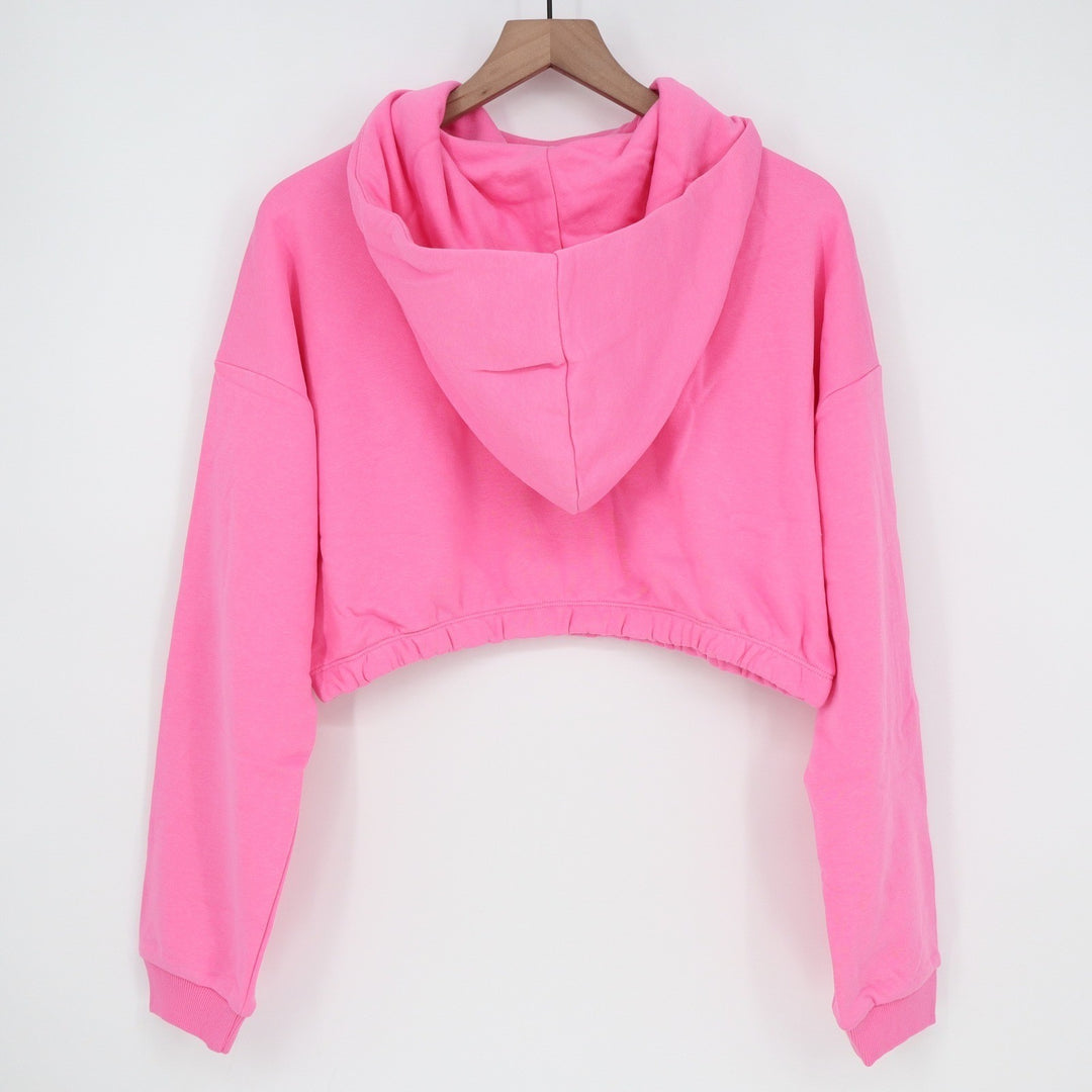 Naked Wardrobe Pink Cropped Hoodie Women's XL Long Sleeve Pullover