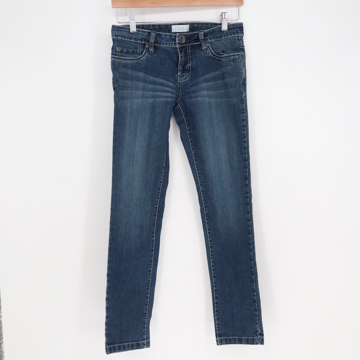 Lola Dark Wash Skinny Jeans Size 9 Blue Denim Stretch Mid Rise Embroidered
