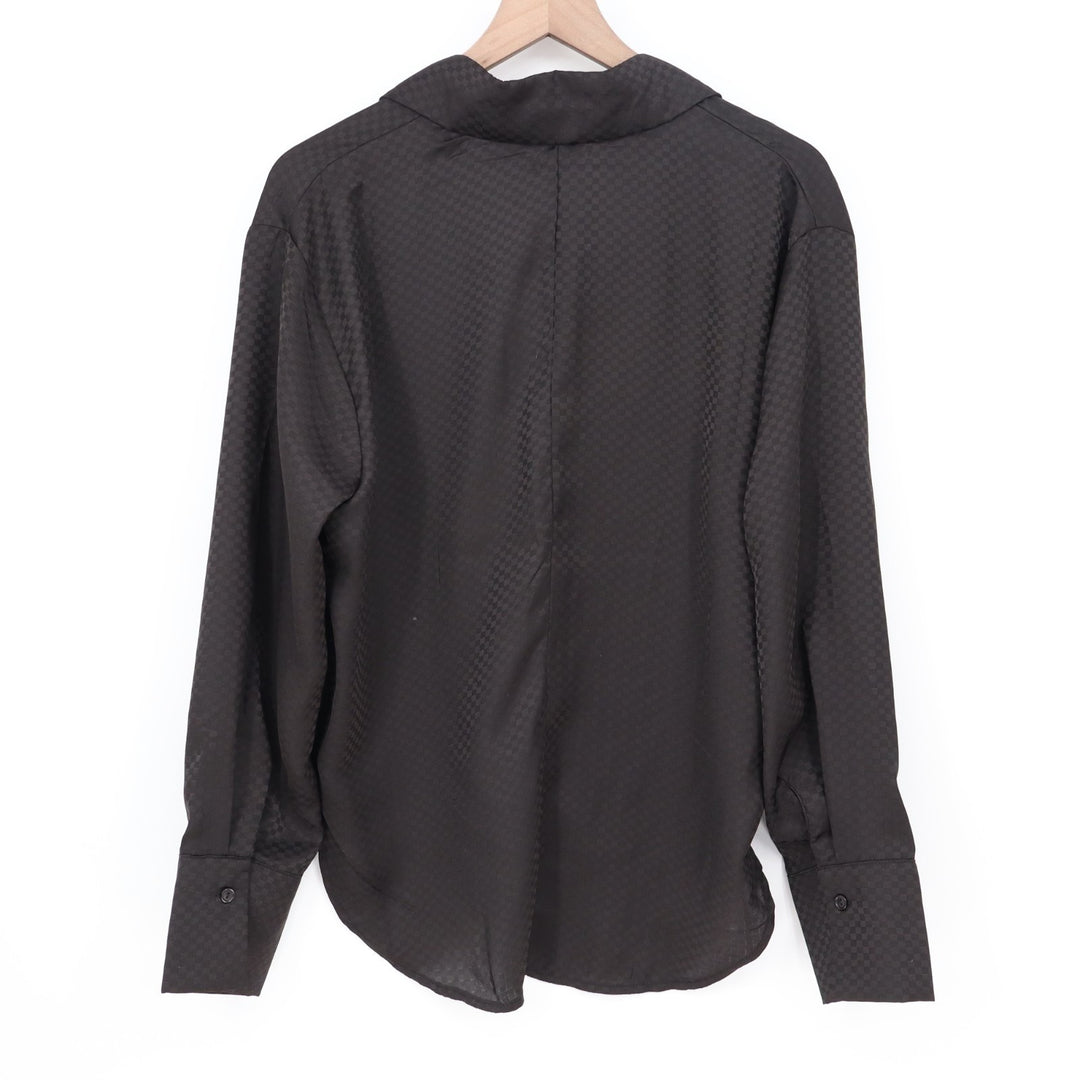 Hyfve Shirt Womens Small Black Checkered Long Sleeve Spread Collar Button Up