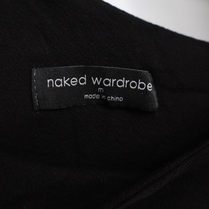 Naked Wardrobe Black One Shoulder Double Strap Mini Dress  M