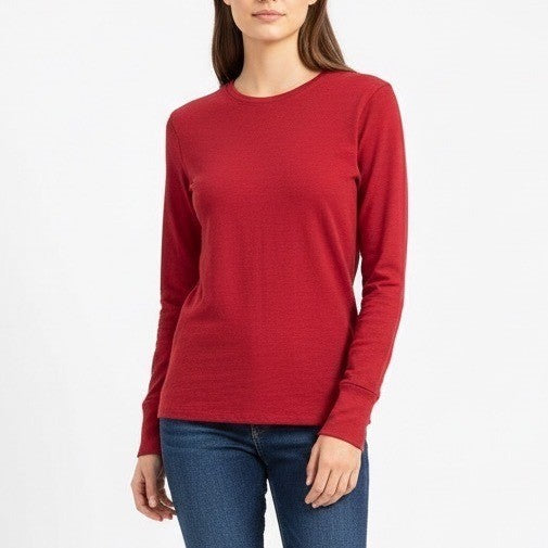 American Giant Womens Long Sleeve Crew Neck Tee Top Size S Made USA