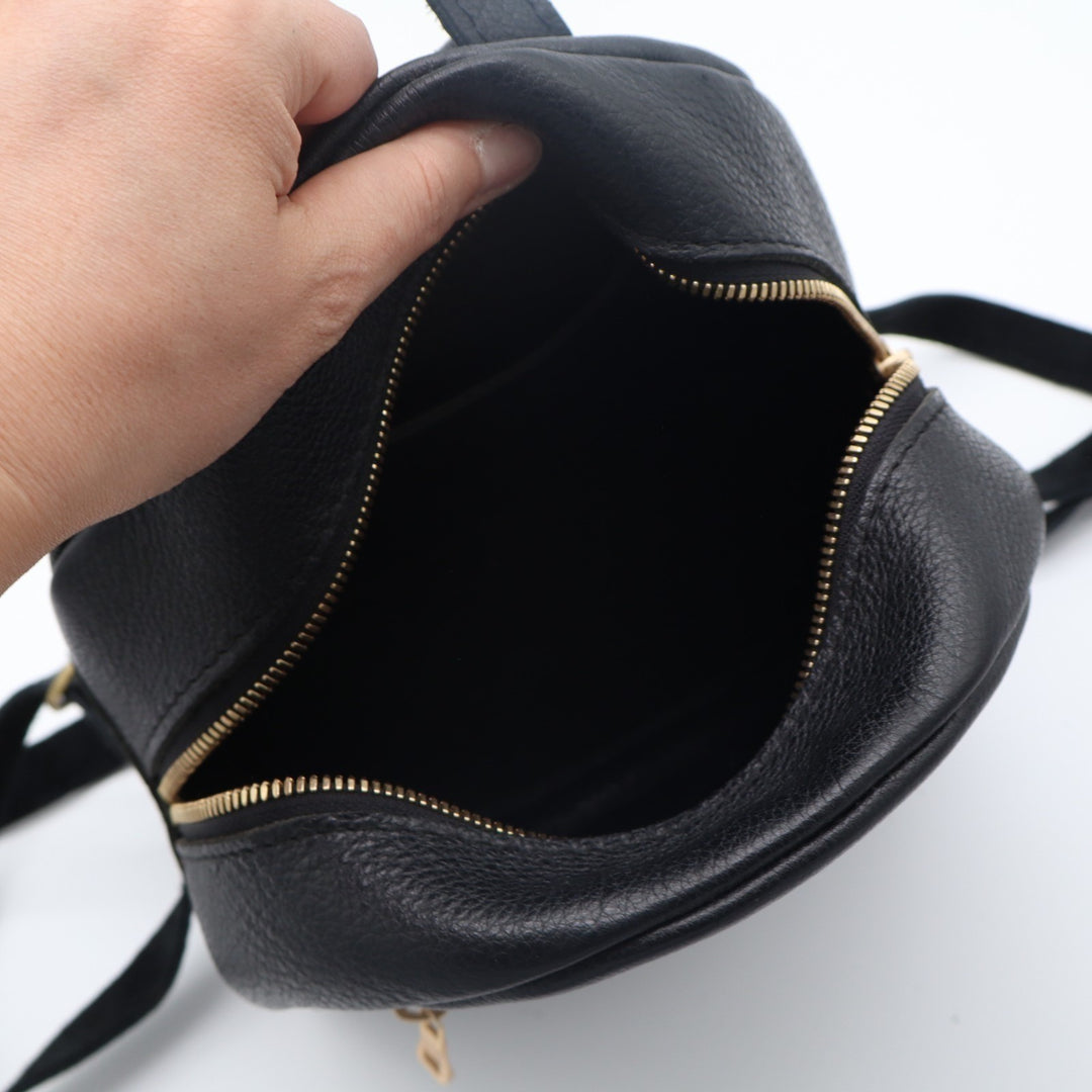 Portland Leather Womens Backpack Core Black Leather Adjustable Shoulder Strap