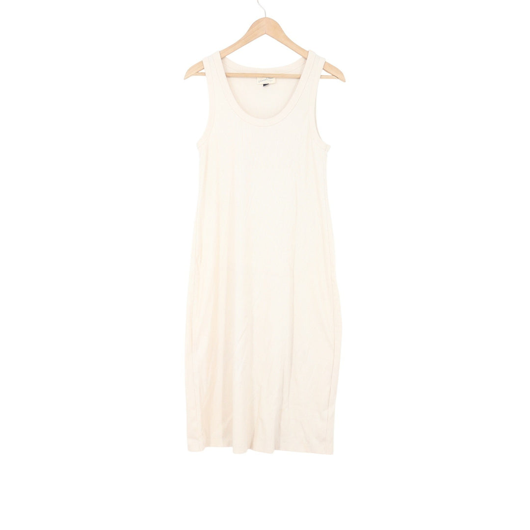 Universal Thread Womens Ribbed Tank Midi Dress Cream Off-White Size L