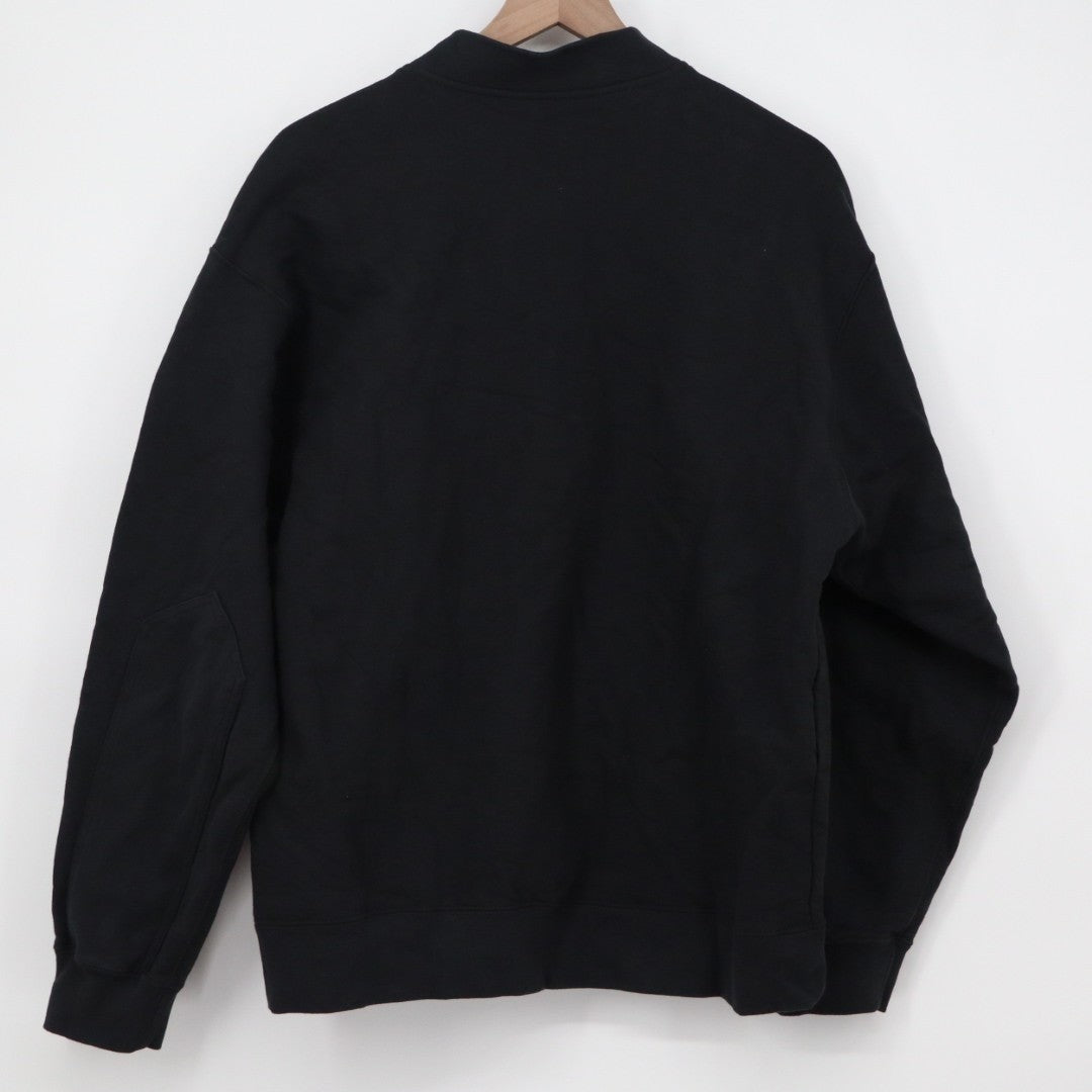American Giant Fleece Bomber Jacket Mens Large Black Cotton Relaxed Fit Full Zip