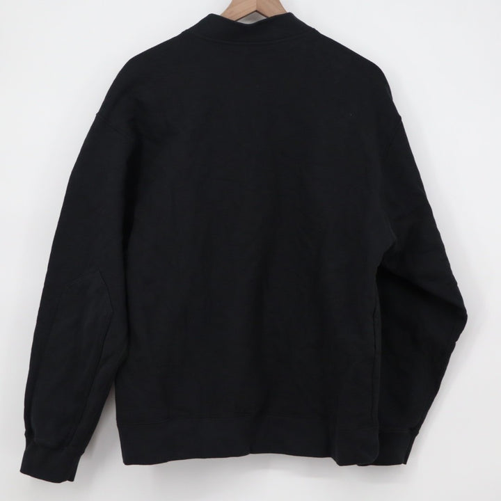 American Giant Fleece Bomber Jacket Mens Large Black Cotton Relaxed Fit Full Zip