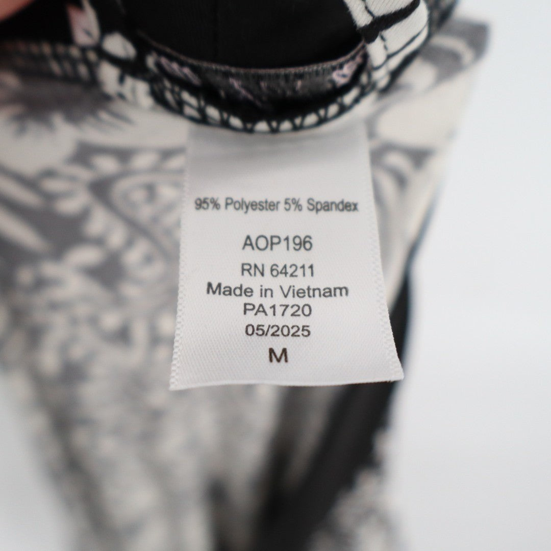Linea Donatella Wrap Robe Lingerie Womens M Black Floral Long Sleeve Sleepwear