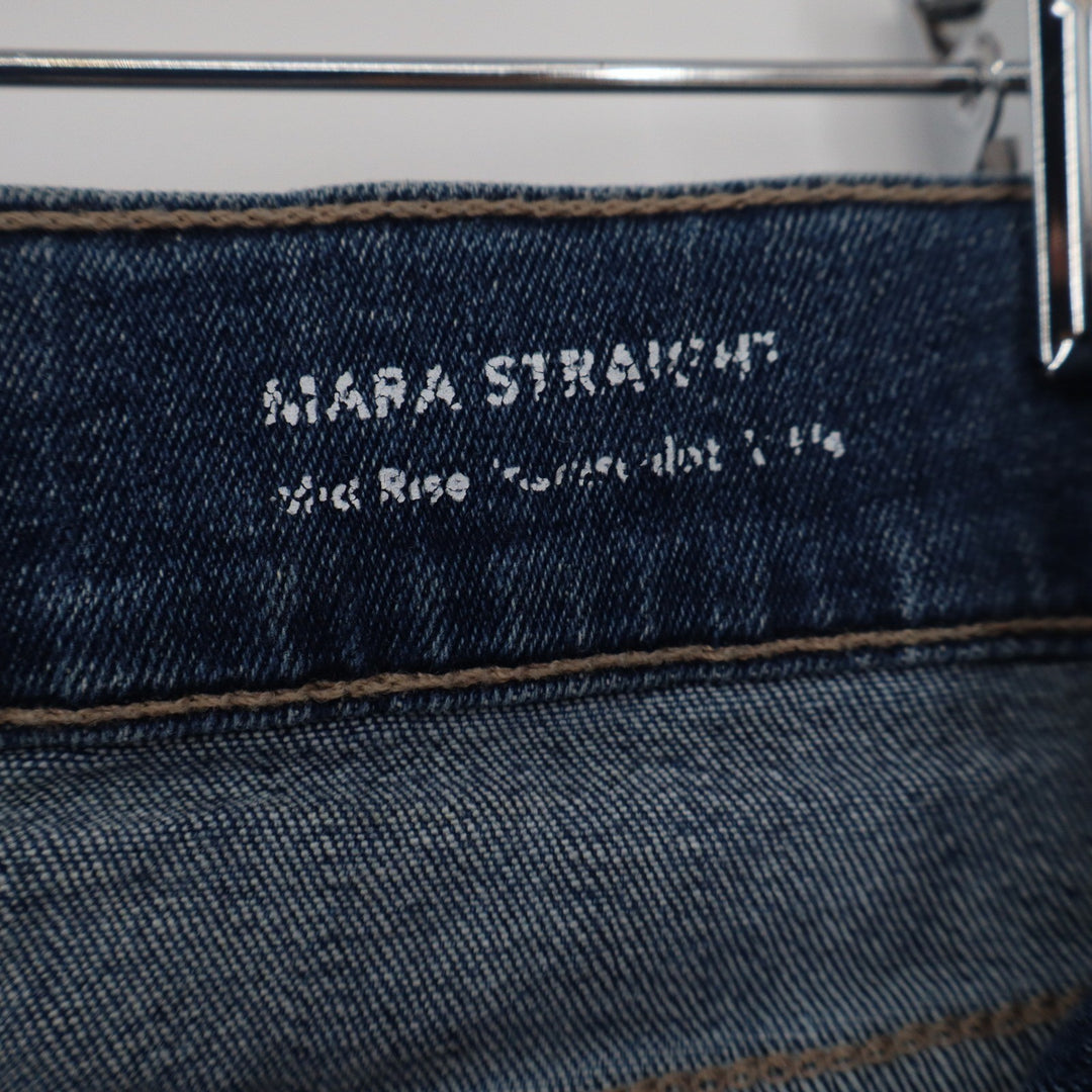 DL1961 Mara Straight Leg Mid Rise Raw Hem Blue Jeans Size 26 DL Performance