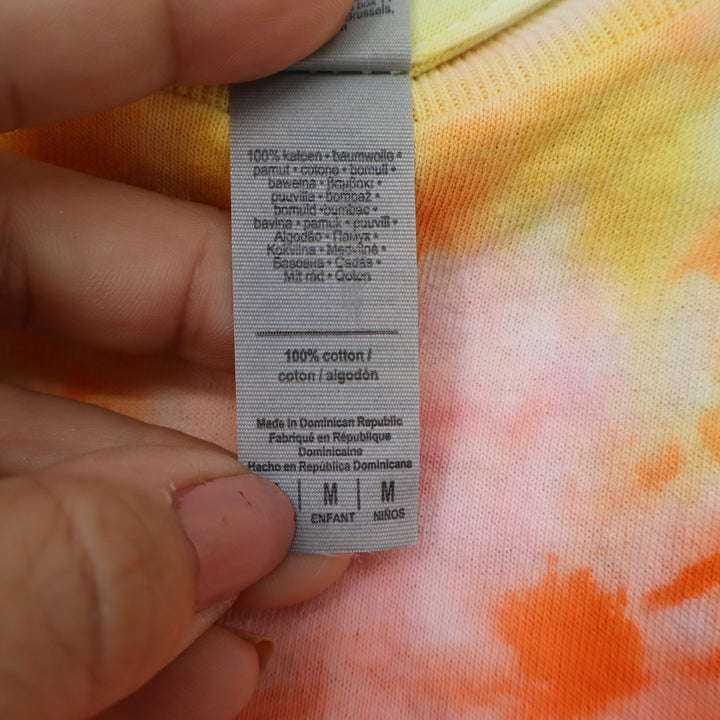 Gildan Sun Outdoors Tie Dye Graphic T-Shirt Youth Medium Rainbow Short Sleeve