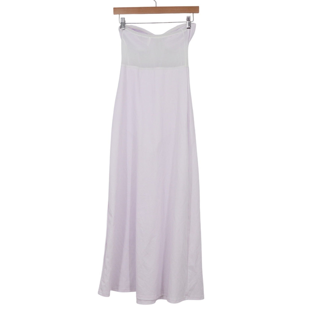 D&M Lavender Cutout Bodice Maxi Dress with Built-in Bodysuit Small