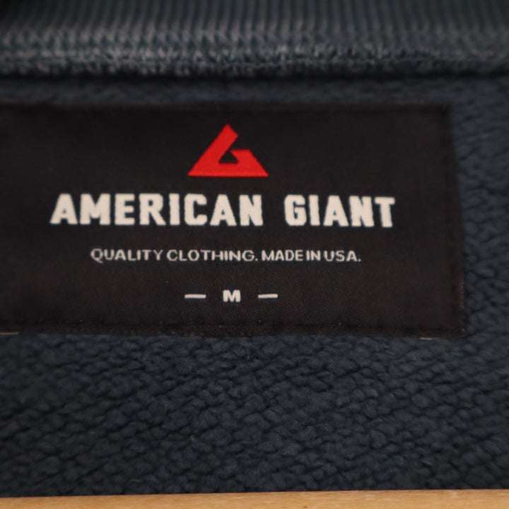 American Giant American Vintage Sweatshirt Unisex M Light Blue Cotton Crew Neck