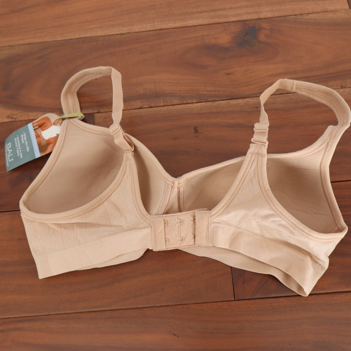 Bali Comfort Revolution Bra Womens 36B Almond Zag Wirefree Adjustable Strap