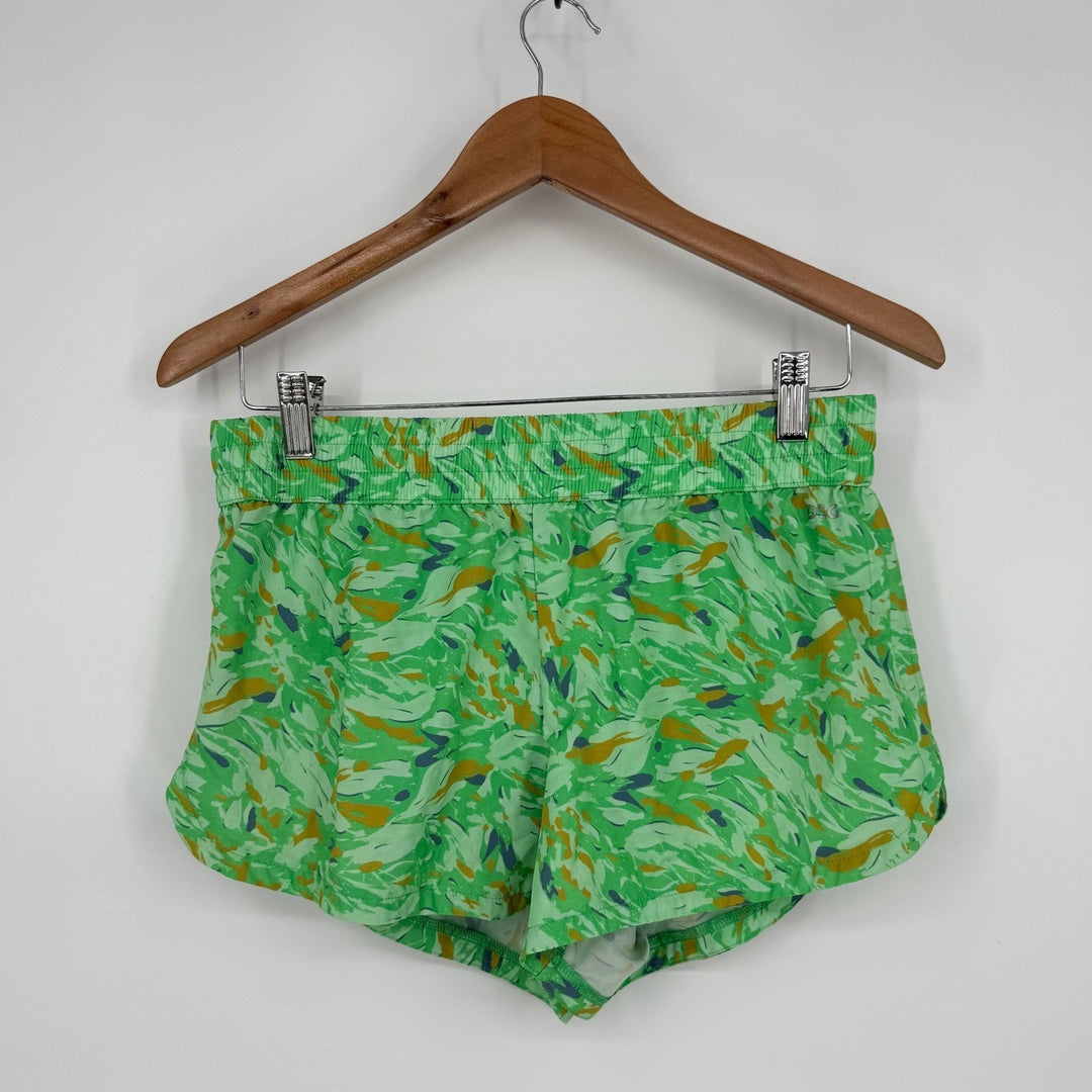 DSG Athletic Shorts Green Abstract Print Elastic Waist Size S