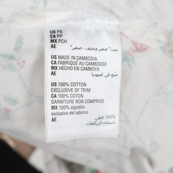 Charter Club Intimates Sleepshirt Womens PS White Floral Stretch Notch Collar