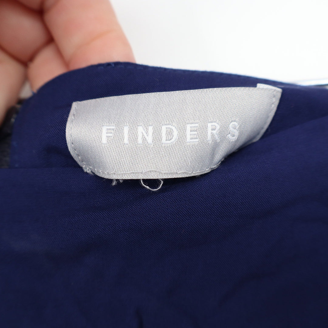 Finders Navy Blue Ruched High Low Mini Skirt Size S 100% Viscose