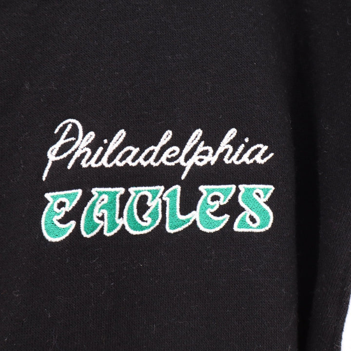 Just Hoods Philadelphia Eagles Varsity Jacket Black White Mens Large JHA043