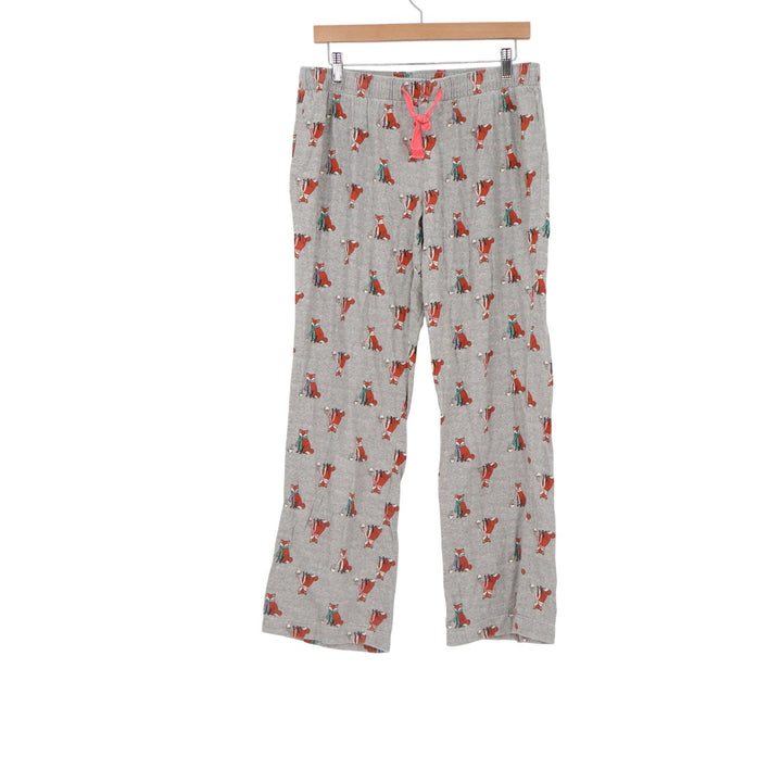 Old Navy Womens Pajama Pants Gray Fox Animal Print Cotton Lounge Pants Size M