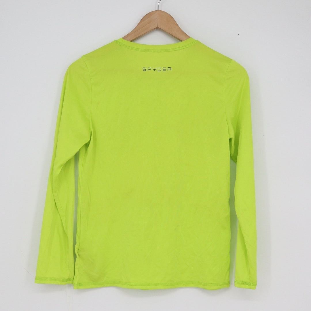 Spyder Mens Neon Lime Green Long Sleeve Rash Guard Swim Shirt Size M