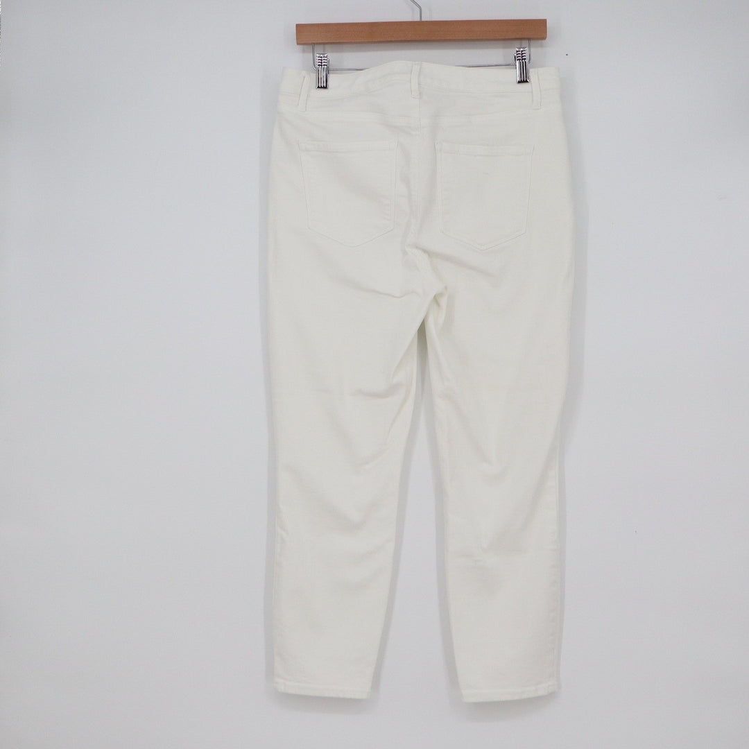 Talbots Womens White Crop Jegging Pants Size 8 Stretch Denim Slim Ankle Jeans