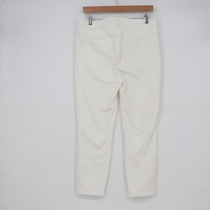 Talbots Womens White Crop Jegging Pants Size 8 Stretch Denim Slim Ankle Jeans