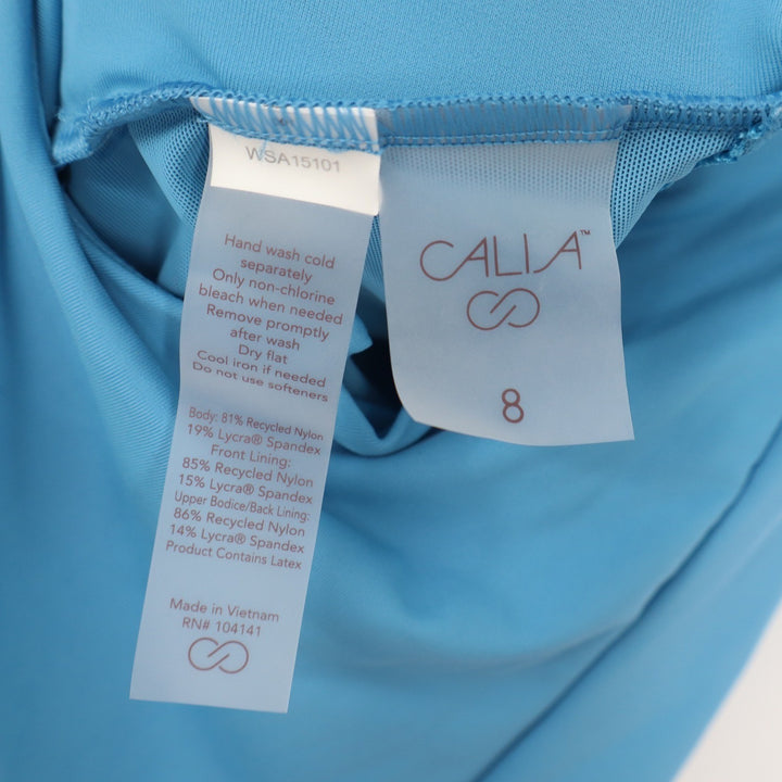 Calia Triangle Strappy Back One Piece Swimsuit Tranquil Blue WSA15101 Womens 8