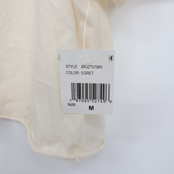 Roxy Womens Salty Graphic Crop T-Shirt Egret Off-White Size M