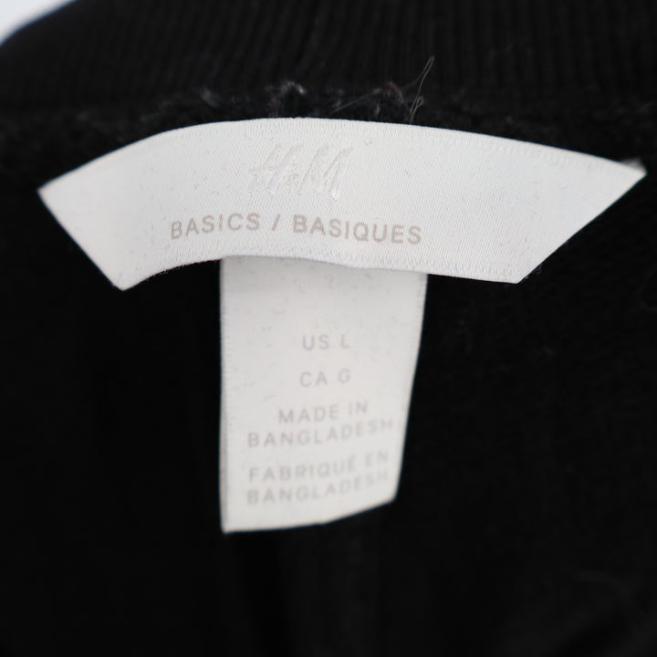 H&M Basics Jogger Pants Womens Large Black Cotton Drawstring Waist Skinny Legs