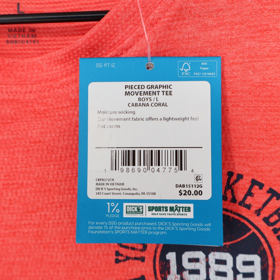 DSG Boys L 14-16 Pieced Graphic Movement Tee Cabana Coral