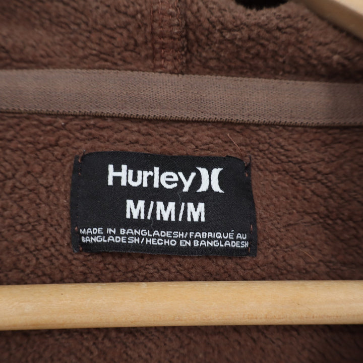 Hurley Hoodie Mens Medium Brown Cotton Long Sleeve Kangaroo Pocket Pullover