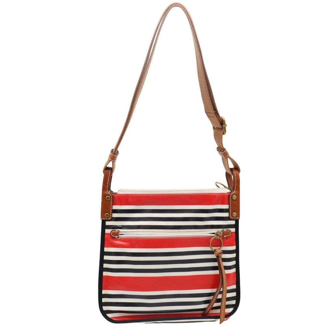 Fossil Keyper Womens Handbag Multicolor Striped Adjustable Strap Crossbody Bag