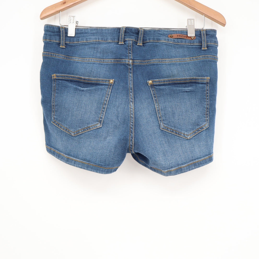 Nuon Womens Medium Wash Denim Shorts Blue Size 32 Stretch 5-Pocket Casual