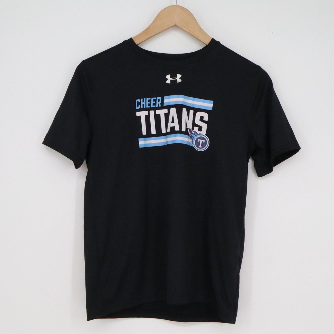 Under Armour Youth Large Black Cheer Titans HeatGear Short Sleeve T-Shirt Loose