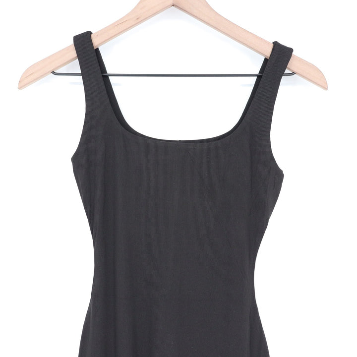 Naked Wardrobe Womens Black Ribbed Scoop Neck Jumpsuit Size S