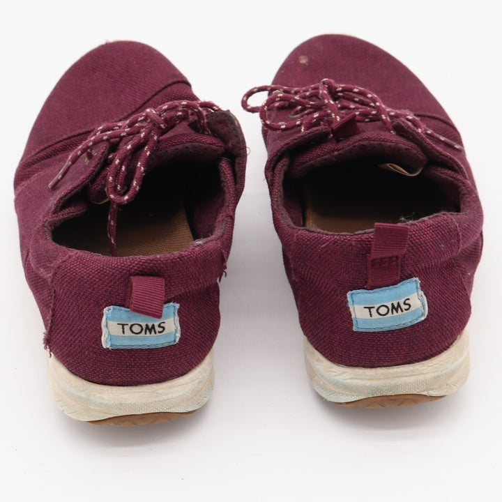 TOMS Sneakers Womens 8.5 Del Rey Burgundy Canvas Low Top Lace Up Fair