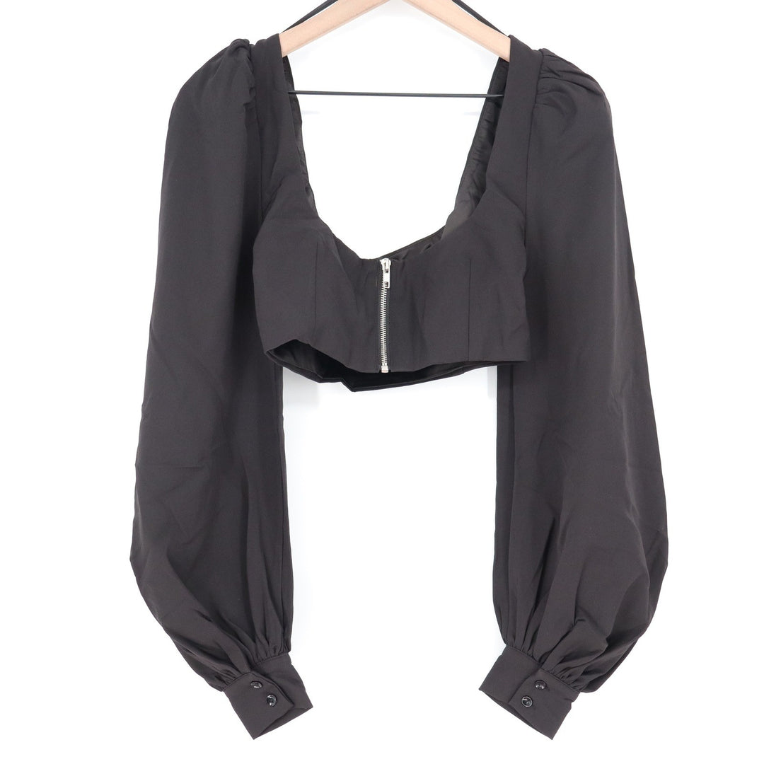Naked Wardrobe The Statement Black Balloon Sleeve Crop Top NWSP20-T19 Mens M