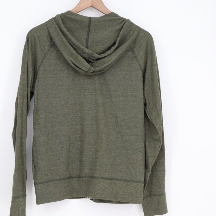 American Giant Lightweight Hoodie Womens Small Forest Night Heather Full Zip