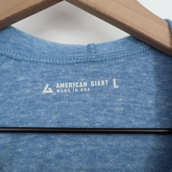American Giant Lightweight Full Zip Hoodie Women L Heather Blue Tri Blend Jersey