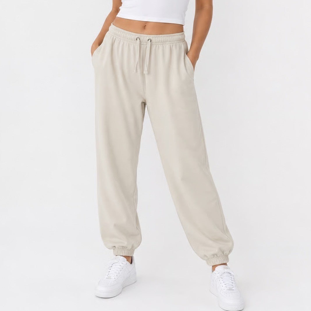 Aeropostale Mens Jogger Sweatpants Cream Beige Cotton Blend Size L