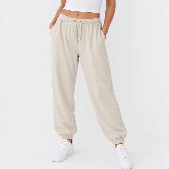 Aeropostale Mens Jogger Sweatpants Cream Beige Cotton Blend Size L