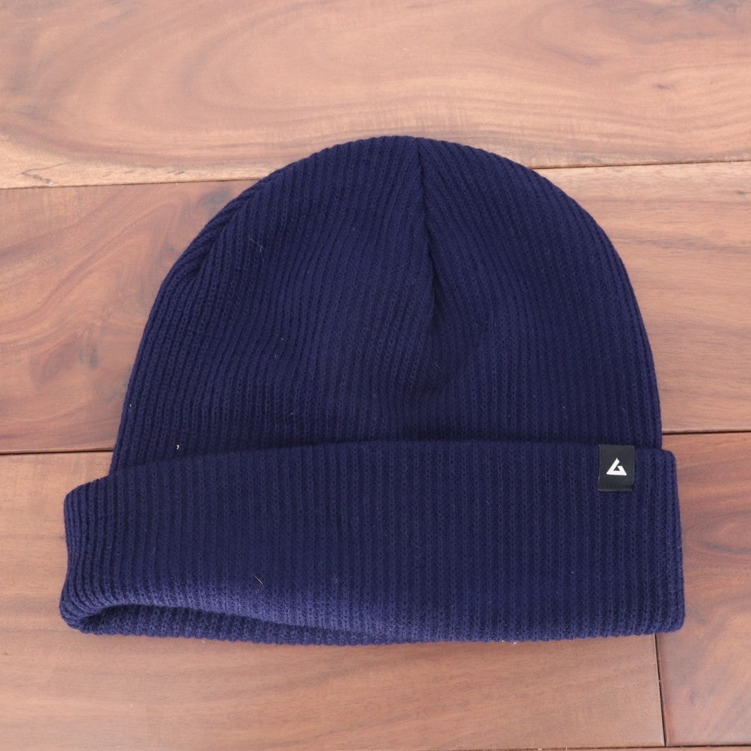 American Giant Shop Beanie Hat Unisex One Size Navy Knitted Cuffed Warm Wear