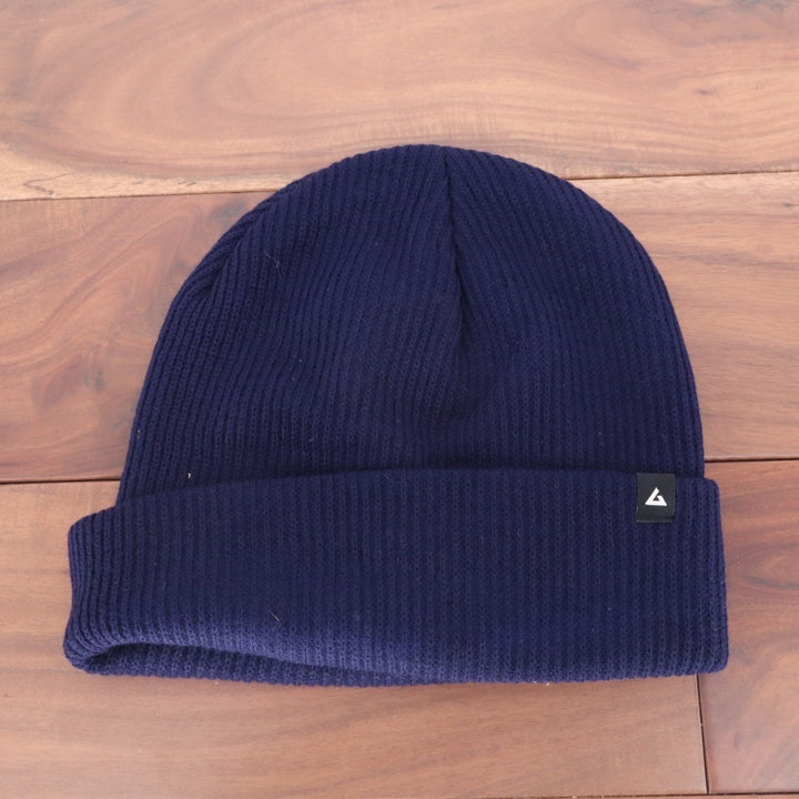 American Giant Shop Beanie Hat Unisex One Size Navy Knitted Cuffed Warm Wear
