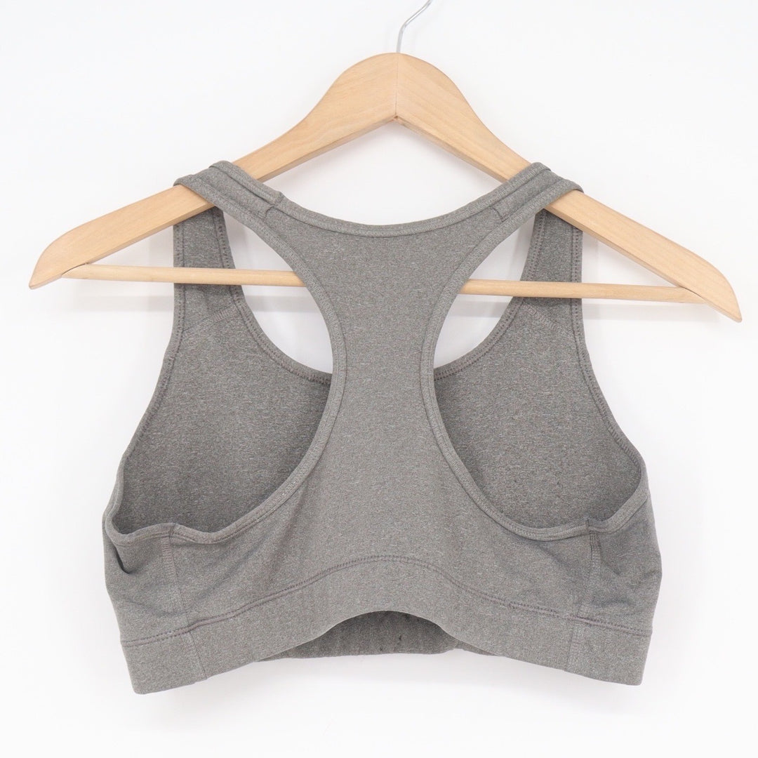 Nike Dri-FIT Sports Bra Womens Large Gray Heathered Racerback Swoosh