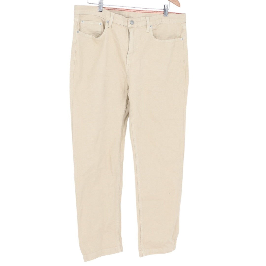 American Giant Roughneck Jeans Mens 36X30 Beige Cotton Stretch Straight Leg