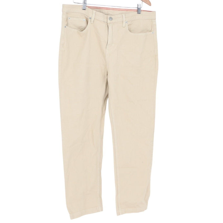 American Giant Roughneck Jeans Mens 36X30 Beige Cotton Stretch Straight Leg