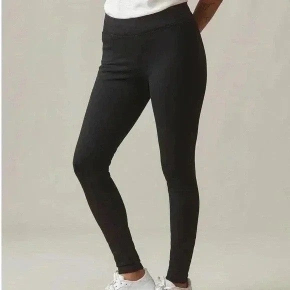 American Giant Ponte Slim Pants Womens 14P Super Black Stretch Skinny Leg Casual