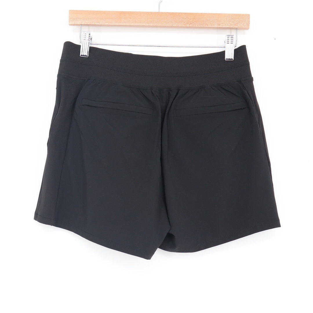 Athleta Black Athletic Hiking Shorts Zipper Pocket Size 8