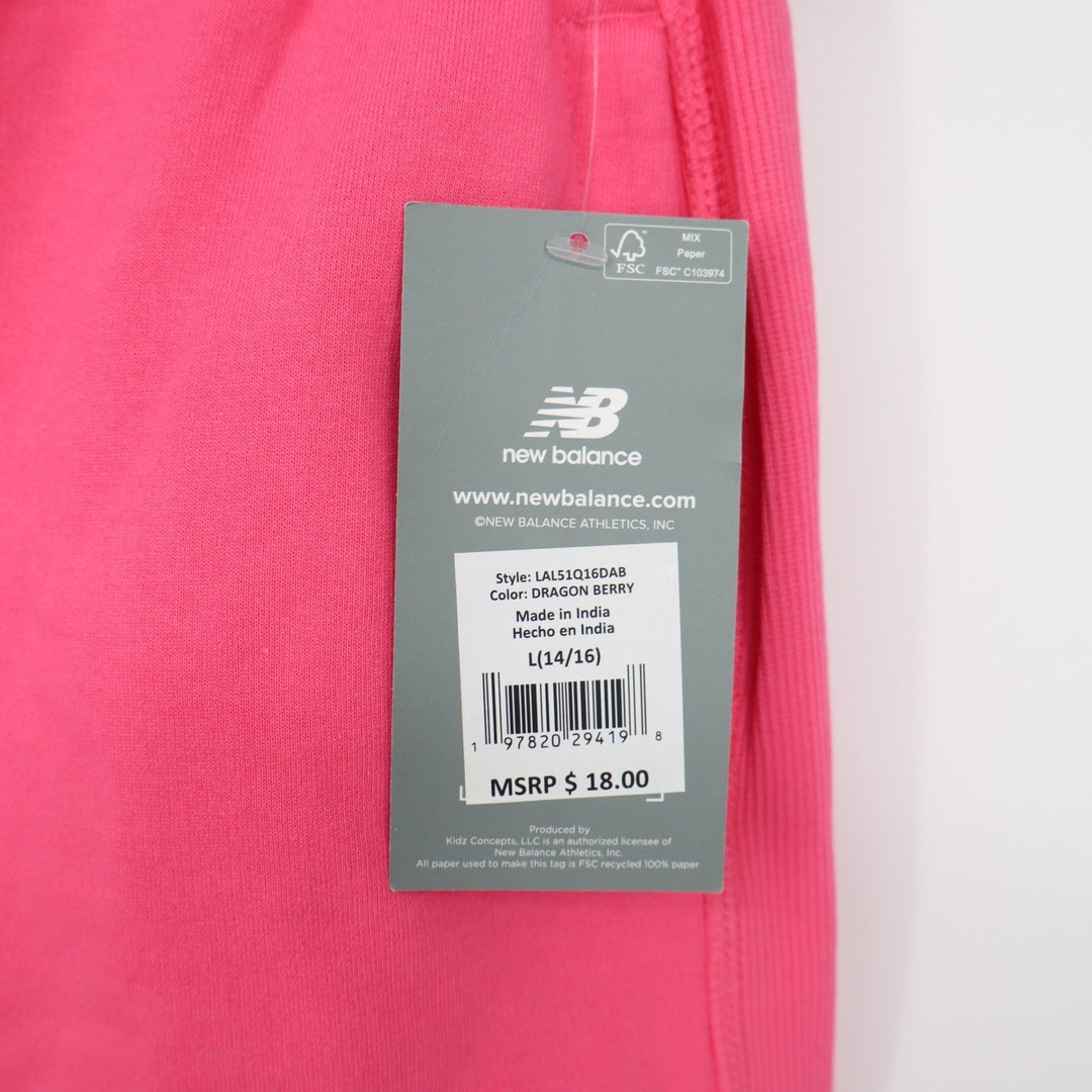 New Balance Girls Dragon Berry Pink Athletic Shorts L 14/16